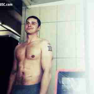 Kicking it topless  Naked  topless abs six pack