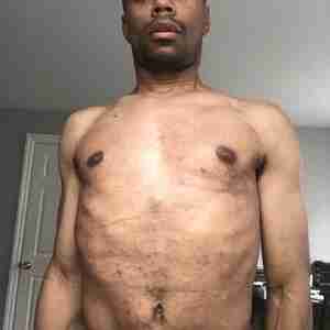 Full body chest photo Sexy photo of me with no shirt on. Black guy, hot chest naked