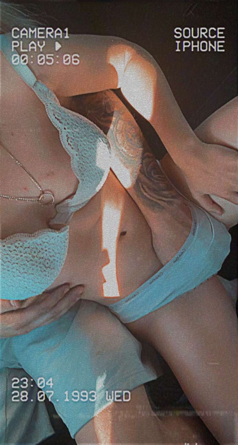 Young couple after female for fun